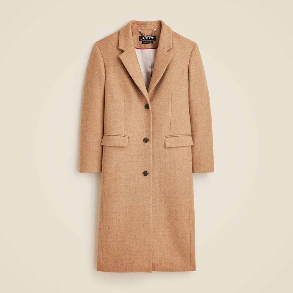 J. Crew Camel Palais topcoat in Italian wool-blend melton